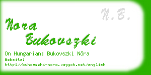 nora bukovszki business card